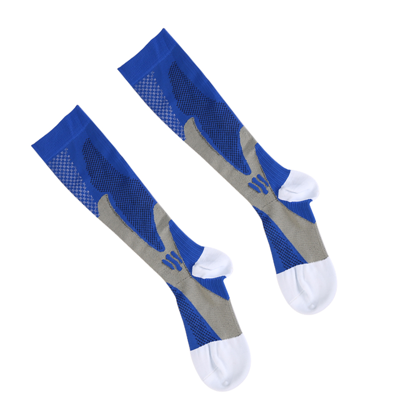 One Pair Unisex Compression Socks Sports Calf and Shin Support Blue L/XL