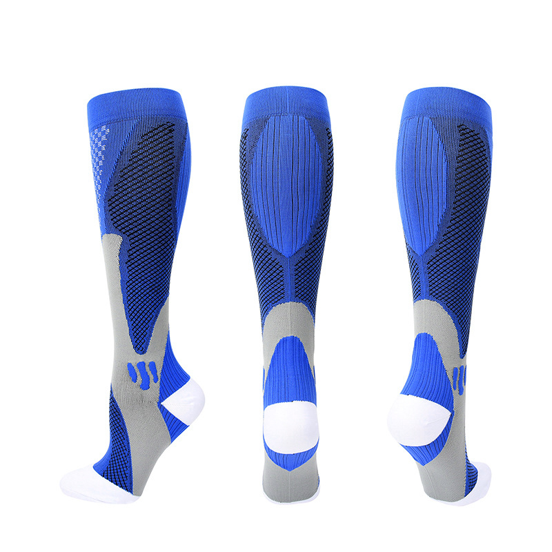 One Pair Unisex Compression Socks Sports Calf and Shin Support Blue L/XL