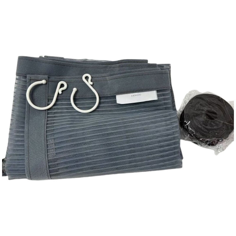 Magnetic Screen Side Opening Grey Insect Fly Mesh for Door 100x210cm