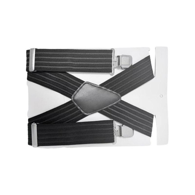 Black Stripes Wide Heavy Duty Suspenders Adjustable Trousers 50mm