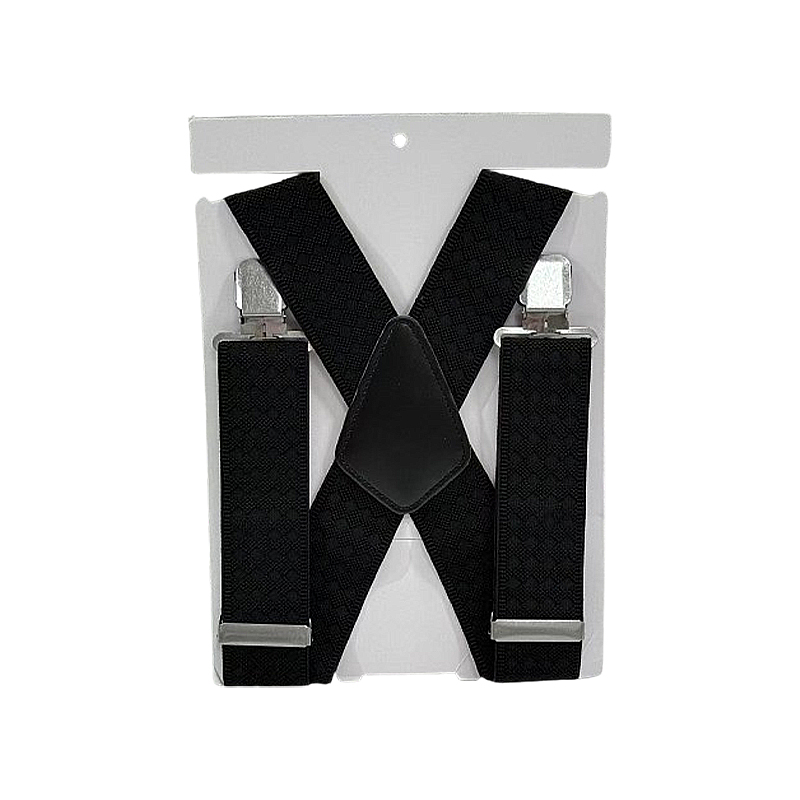 50MM Adjustable Stratch Band Plain Trouser Braces Suspenders Black