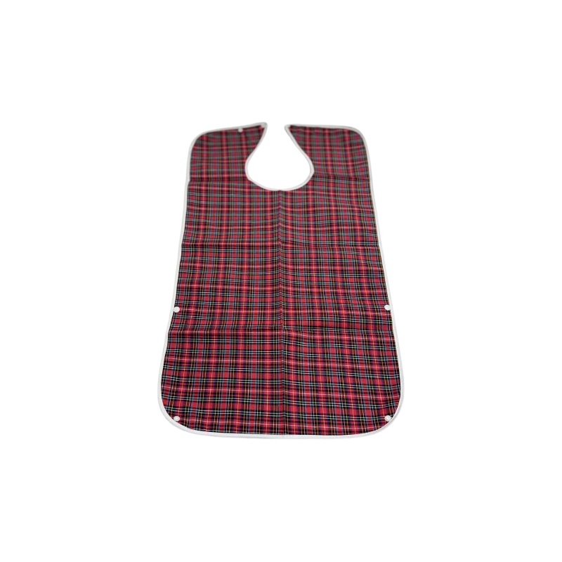 Mealtime Bib Clothing Protector Waterproof Large Apron for Adult Elderly Red