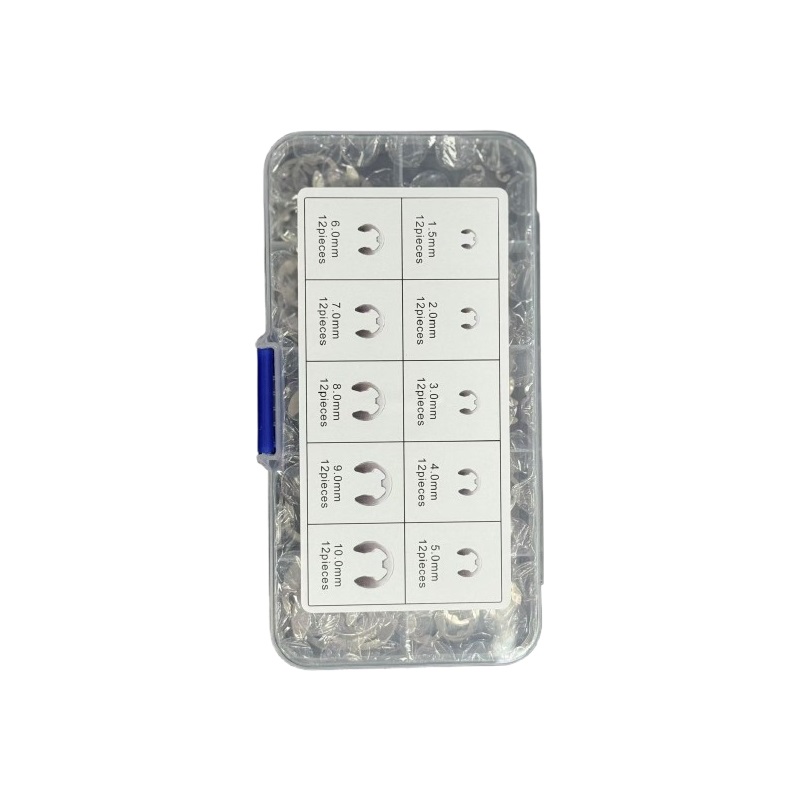120 pcs Steel E Clips Kit Retaining Ring Assorted M1.5 - M10mm