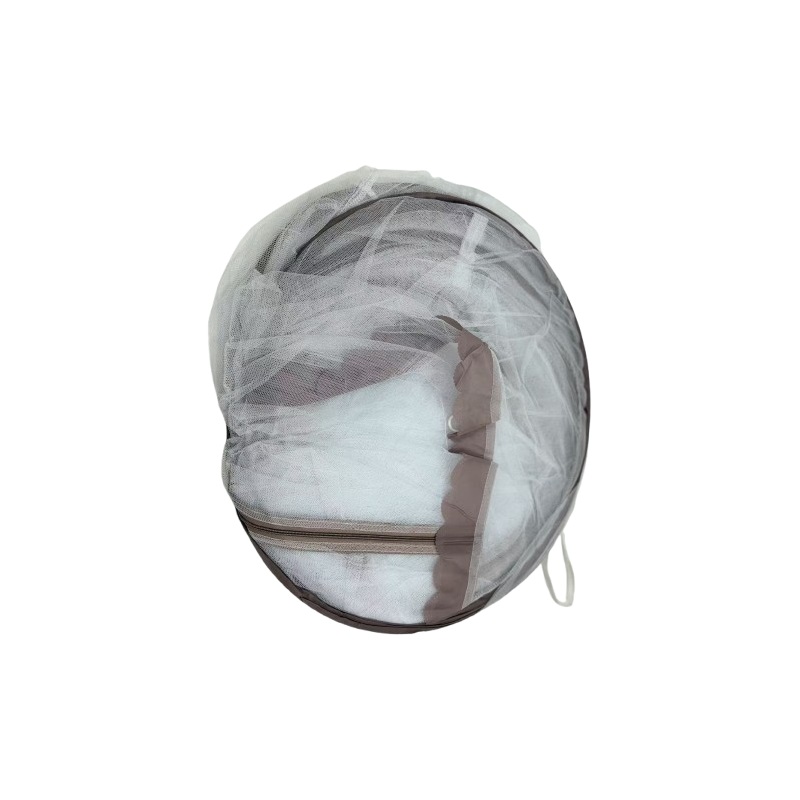 Pop-Up Yurt Mosquito Net Tent Lace Canopy with Single Door 100 x 190cm Coffee