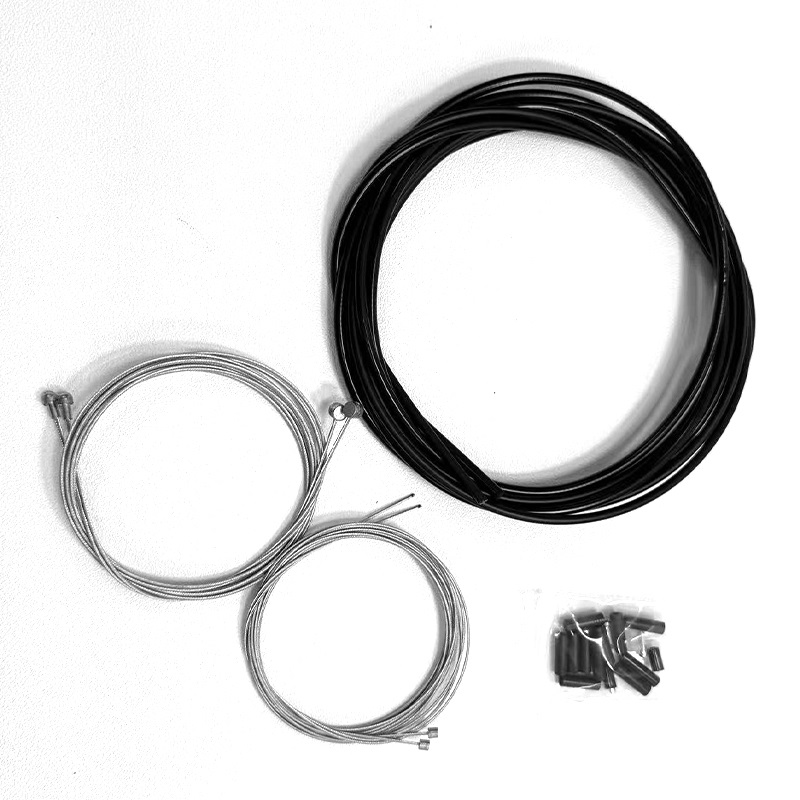 Black Complete Bicycle Cable Kit Front Rear Inner Outer Gear Brake Wires