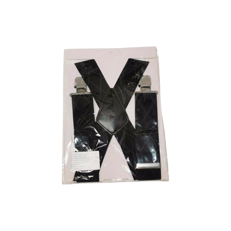 Diamond-shaped Dark Grain Trouser Braces Suspenders Trousers Suspander Black 50mm