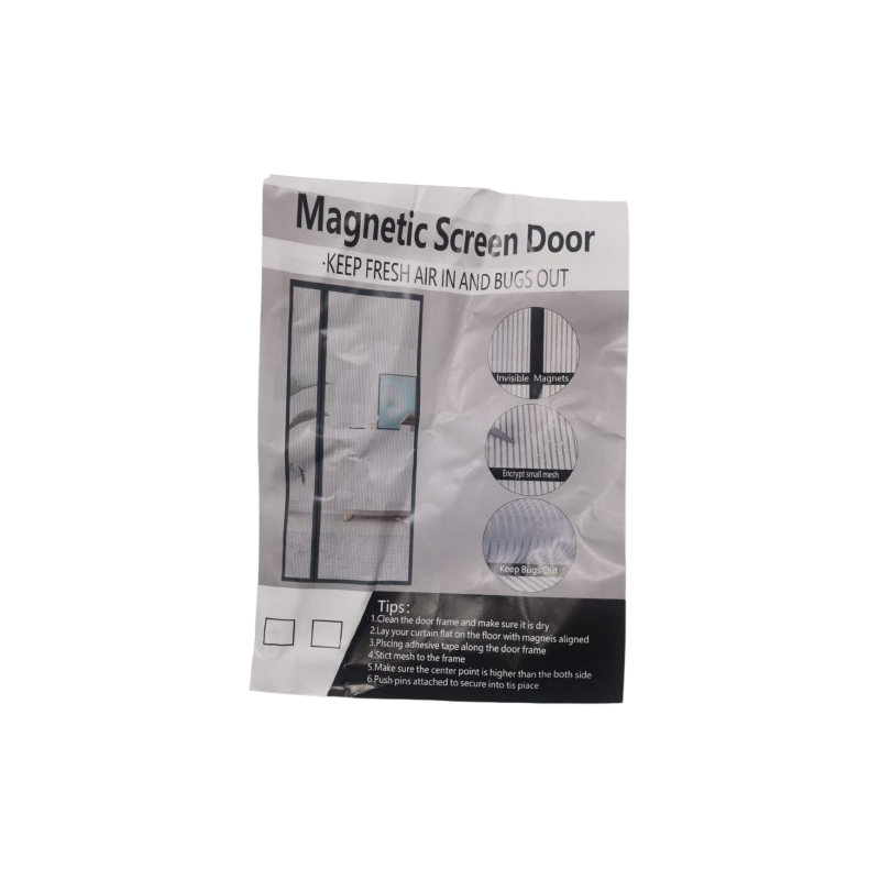 Magnetic Fly Screen with Side Opening Removable Mesh for Doors Grey 80x200cm