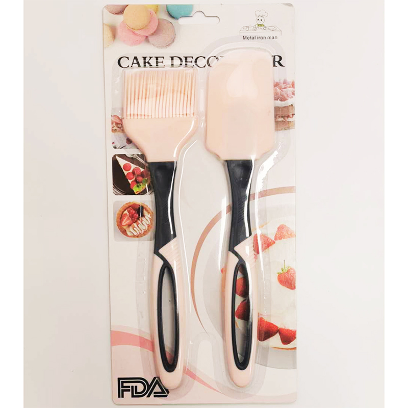 Silicone Spatula 24 cm and Pastry Brush Set Kitchen Random Colour