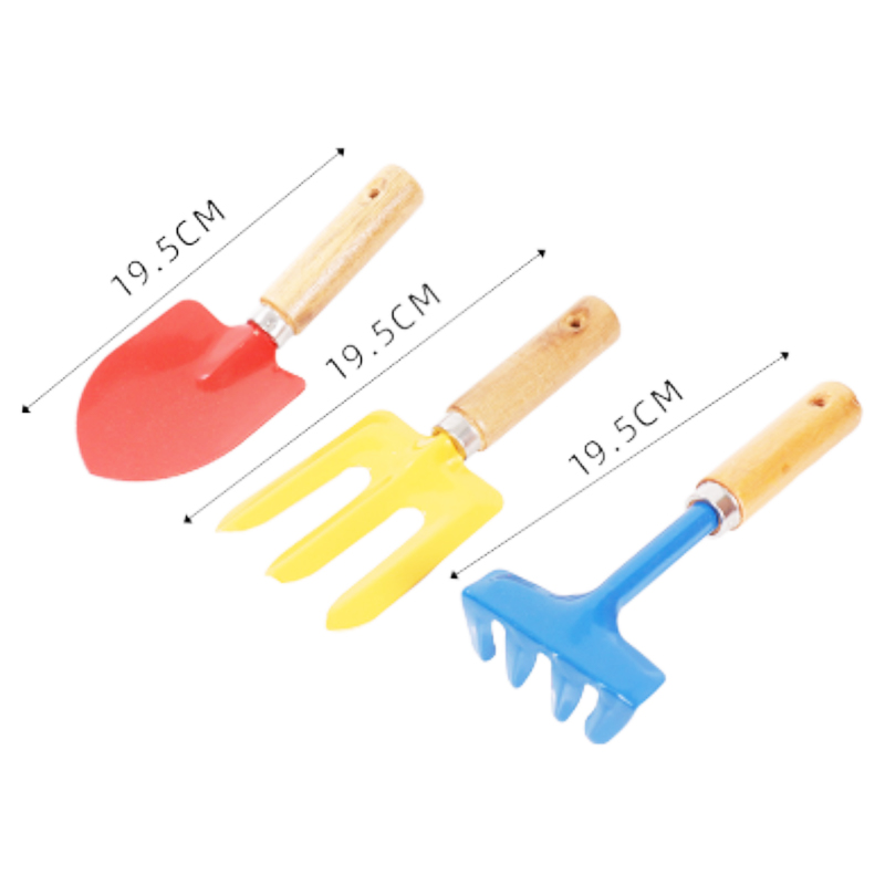 3 Pieces Metal Gardening Tools Set Included Fork Trowel Rake Gifts Random Colour