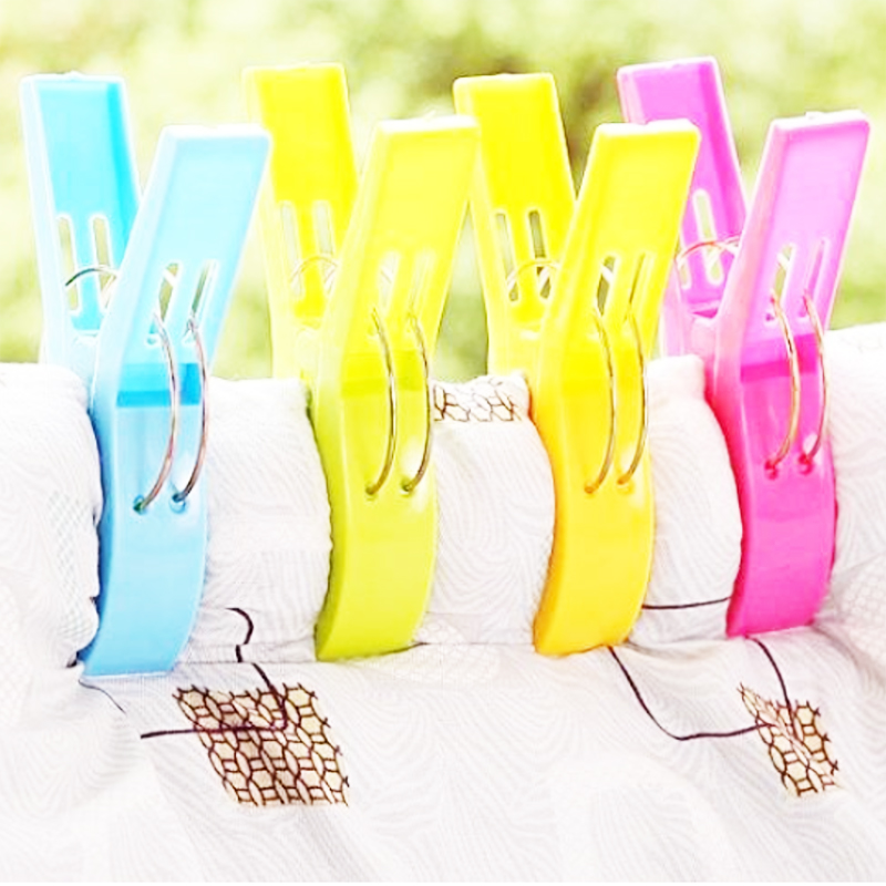 4PCS Washing Line Jumbo Clips Multicolour Clip for Home Household Use