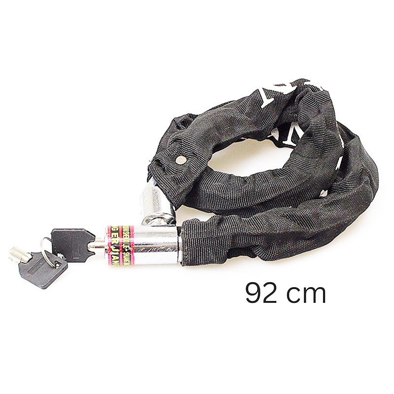 Black Bicycle Chain Lock With Bike Keys