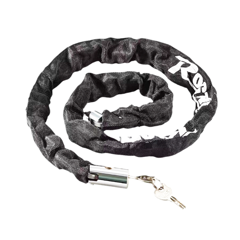 Black Bicycle Chain Lock With Bike Keys
