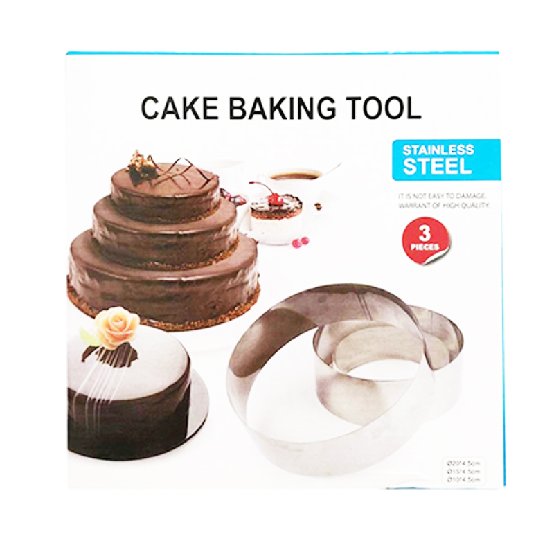 3PCS Stainless Steel Baking Ring Mould Kitchen Tool Round