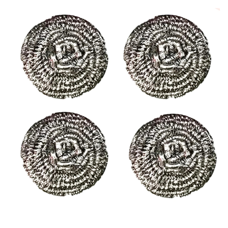 6PCS Silver Steel Wool Scrubber Kitchen Scourers with Handle
