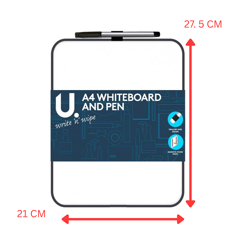 A4 27.5 x 21 cm Whiteboard Dry Erase Lap Board with Pen Kids Tool
