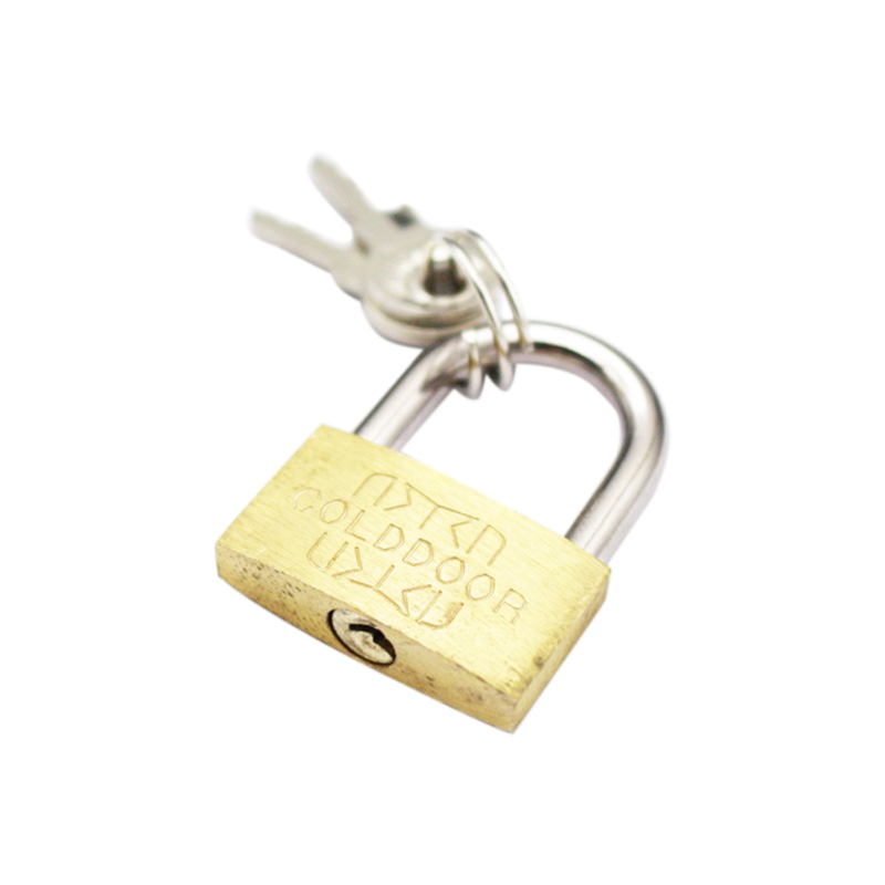 30mm Brass Padlock Suitcase Gold Door Padlock With 2 Keys