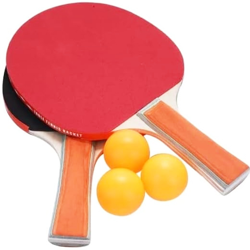 Table Tennis Set 2 Ping Pong Bats with 3 Balls for Indoor Outdoor