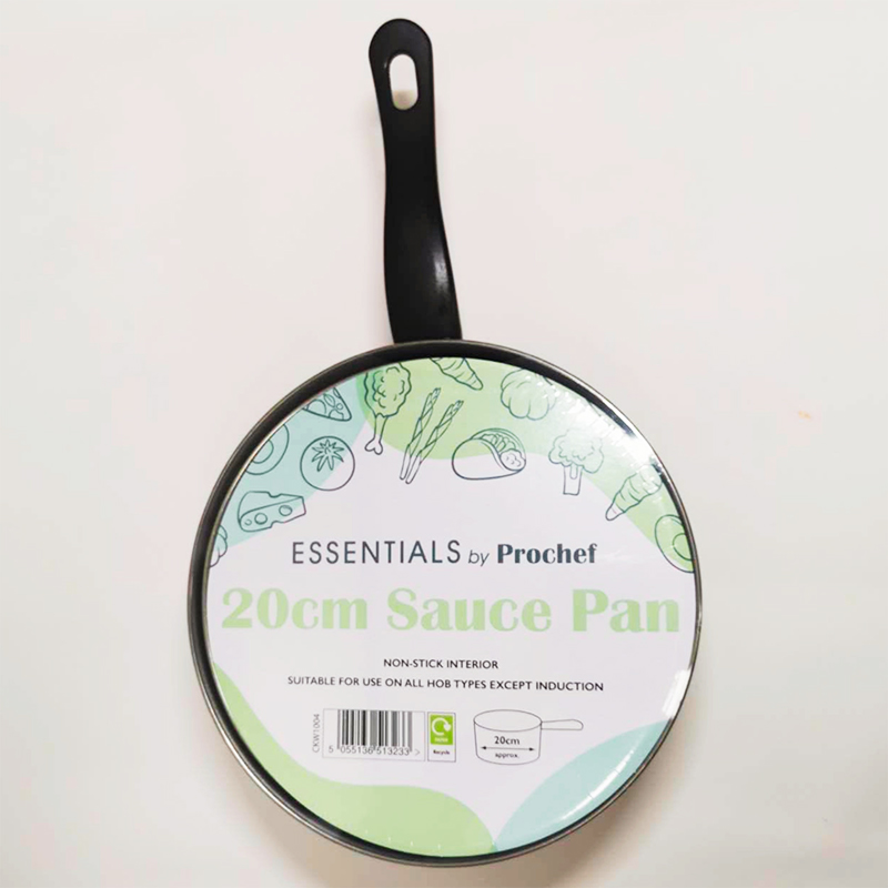 20cm Aluminium Saucepan with Glass Lid Cooking Pot