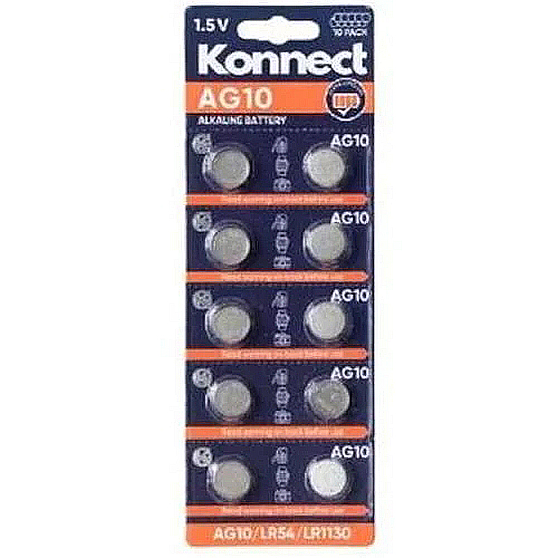 10pcs AG10 1.5V Alkaline Cell Batteries LR1130 LR54 189