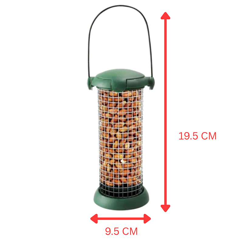 Green Garden Hanging Bird Feeder Peanut Feeder Home 19.5 x 9.5 cm