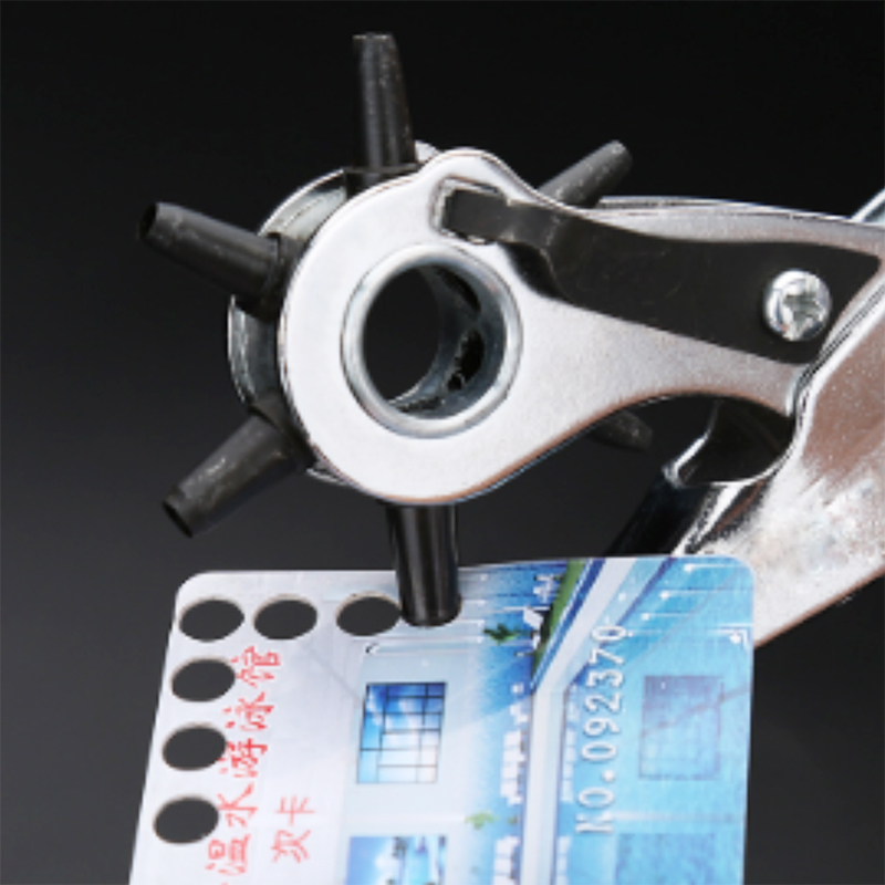 6 Hole Sizes Revolving Punch Plier Leather Hole Punch Tool