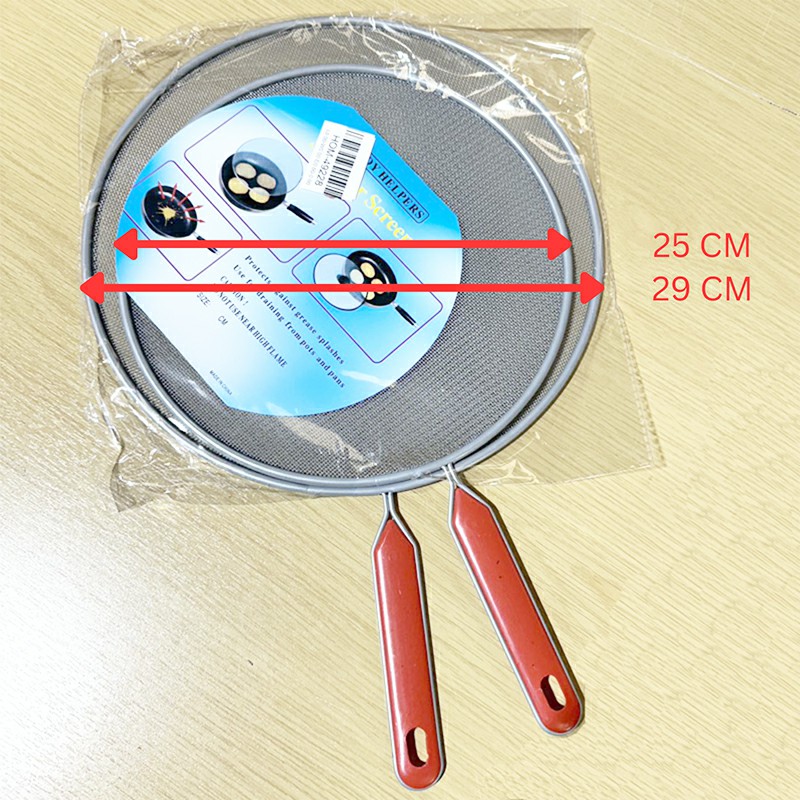 2PCS Silver Metal Frying Mesh Cover Guard Mesh Splatter Screen Food Protector