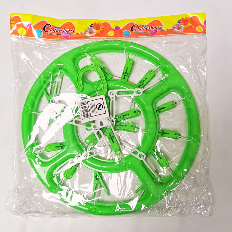 32cm Circular Laundry Drying Rack Clothes Peg Hanger Useful Rack Random Colour