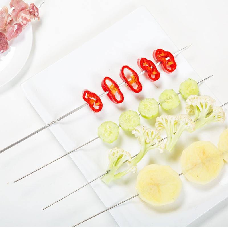 9PCS Twisted Metal BBQ Kebab Skewer Sticks 38 cm