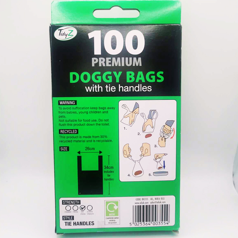 100PCS Premium Doggy Fragrance Poo Bags with Tie Handles