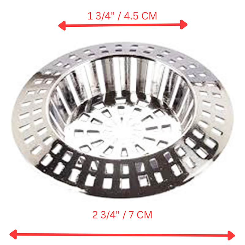 Chrome-Plated Sink Strainer Hair Food Catcher with Plug Useful Sink Strainer