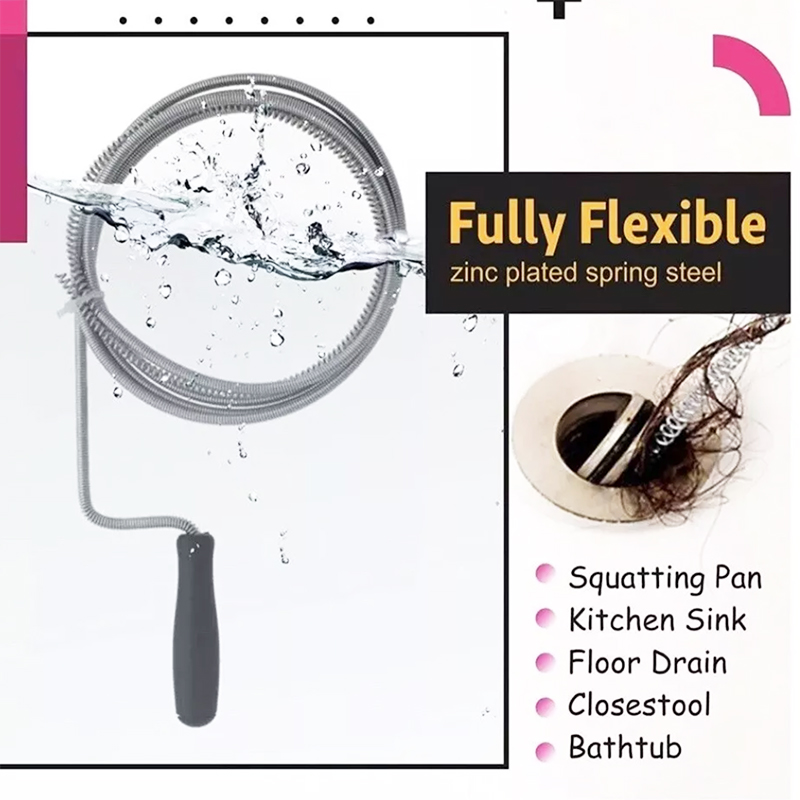 5m Drain Cleaner Spring Sink Wire with Handle Bathroom Tool